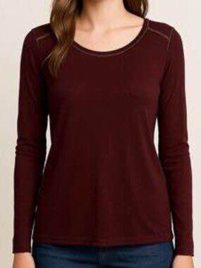 Vince burgundy mock neck top size XS